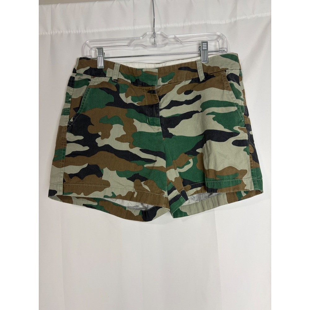 J.Crew Womens Camo Chino Shorts Cotton Size 8‎ Military Country